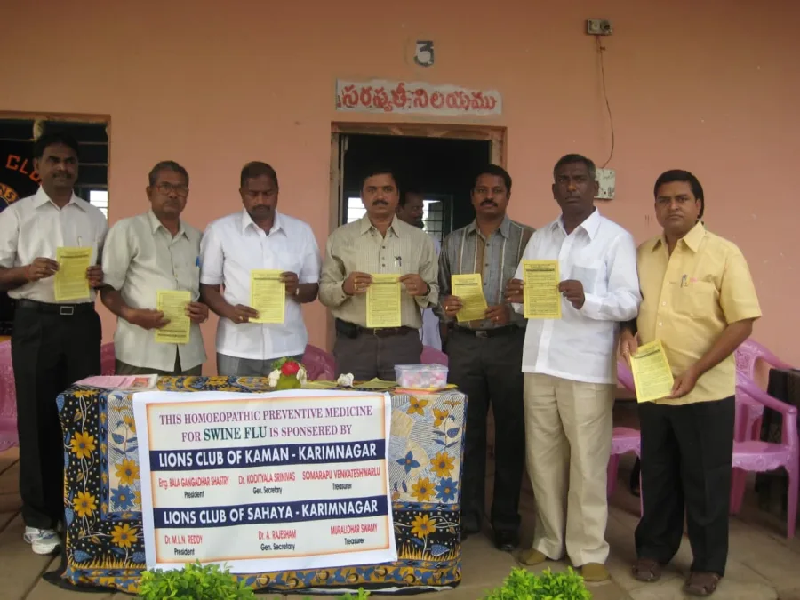 Awareness leaflets released with the Lions Clubs of Kaman and Sahaya, Karimnagar